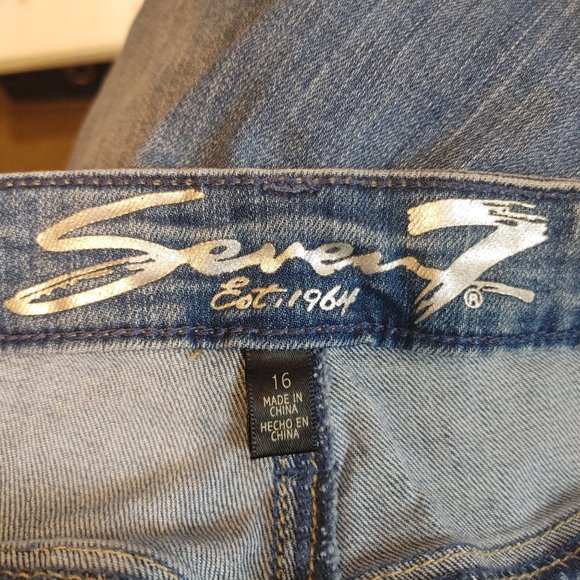 Seven 7 Women's Mid Rise Skinny Light Blue Wash Bedazzled Jeans 16 - Picture 4 of 4